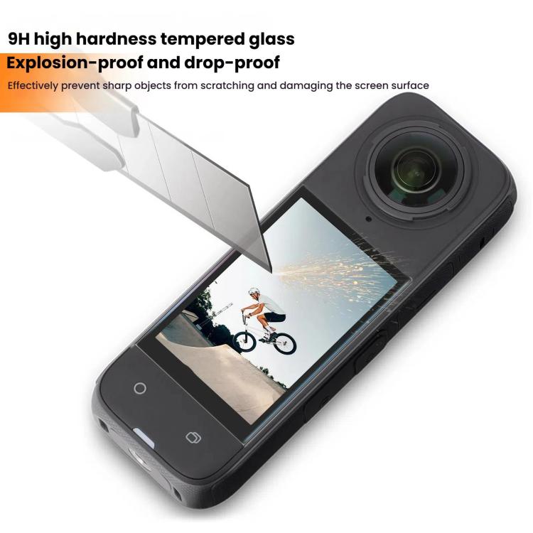 Protector de pantalla Sunnylife curvo de vidrio templado HD, antiexplosión, anticaída y antiarañazos., For Insta360 X5 / X4, For Insta360 X5 / X4 2sets