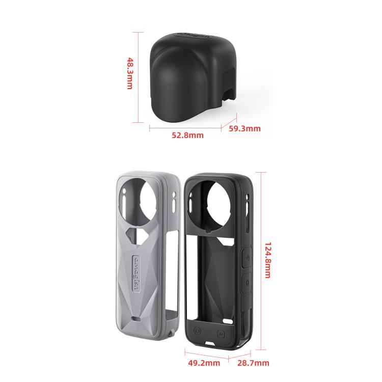 Accesorios de protección para la cámara de acción Insta360 X5, aMagisn Body Case+Lens Cap Black, aMagisn Body Case+Lens Cap Gray, aMagisn Body Case Black, aMagisn Body Case Gray