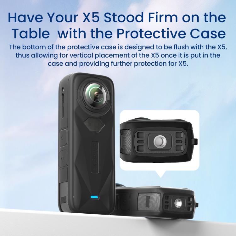 Accesorios de protección para la cámara de acción Insta360 X5, aMagisn Body Case+Lens Cap Black, aMagisn Body Case+Lens Cap Gray, aMagisn Body Case Black, aMagisn Body Case Gray