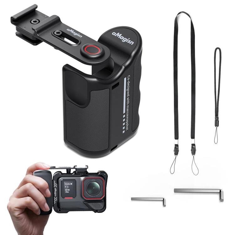 Kit de empuñadura aMagisn Xplorer para vlogging callejero, compatible con cámaras de acción Insta360, DJI Action y GoPro Hero Series., For Insta360, DJI Action, and GoPro