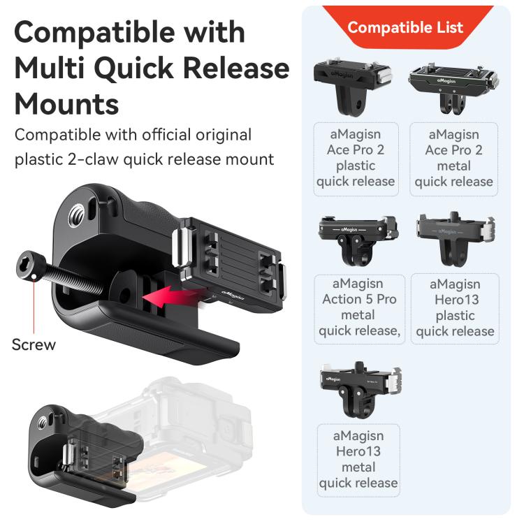 Kit de empuñadura aMagisn Xplorer para vlogging callejero, compatible con cámaras de acción Insta360, DJI Action y GoPro Hero Series., For Insta360, DJI Action, and GoPro
