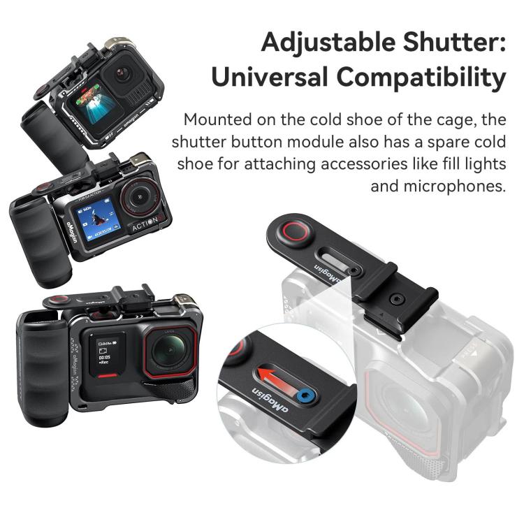 Kit de empuñadura aMagisn Xplorer para vlogging callejero, compatible con cámaras de acción Insta360, DJI Action y GoPro Hero Series., For Insta360, DJI Action, and GoPro