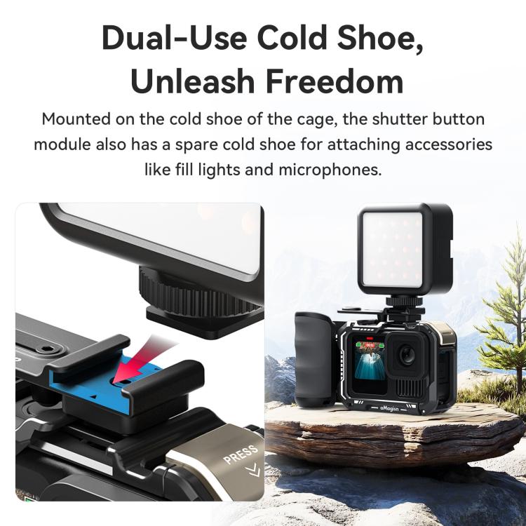 Kit de empuñadura aMagisn Xplorer para vlogging callejero, compatible con cámaras de acción Insta360, DJI Action y GoPro Hero Series., For Insta360, DJI Action, and GoPro