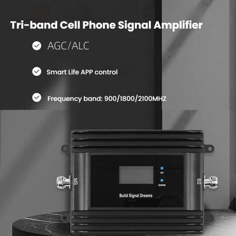 Amplificador de señal móvil tribanda 900/1800/2100MHz - B1/B3/B8/B20 4G LTE, Tri-Band