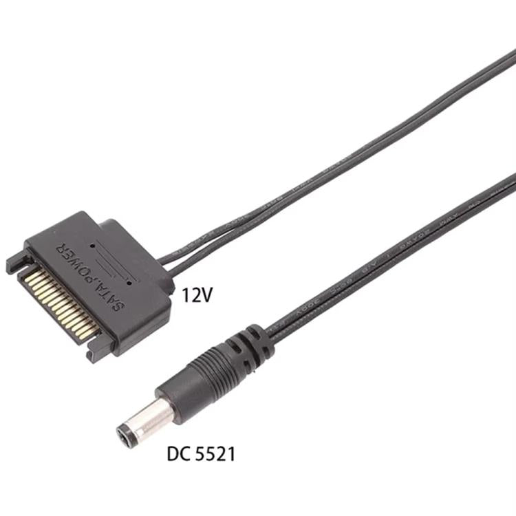 Cable de conexión SATA macho a 5,5 x 2,1 mm CC, cable de alimentación de 12 V, 20cm, 50cm, 100cm