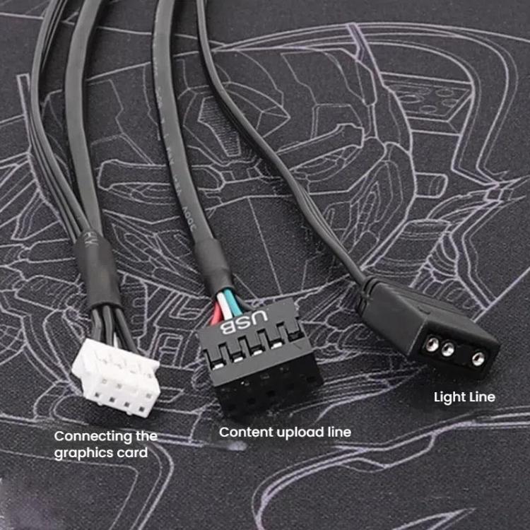 Cable de iluminación Cable de carga de contenido para COLORFUL RTX 3090 TI / RTX 4080 / RTX 4070 TI / RTX4070 / RTX 4090 TI / RTX4090, Lighting Cable Content Upload