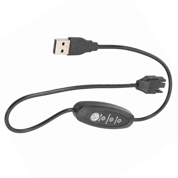 Cable amplificador USB a 4 pines pequeño, velocidad ajustable, cable USB a ventilador de caja de 12 V, 50cm, 98cm