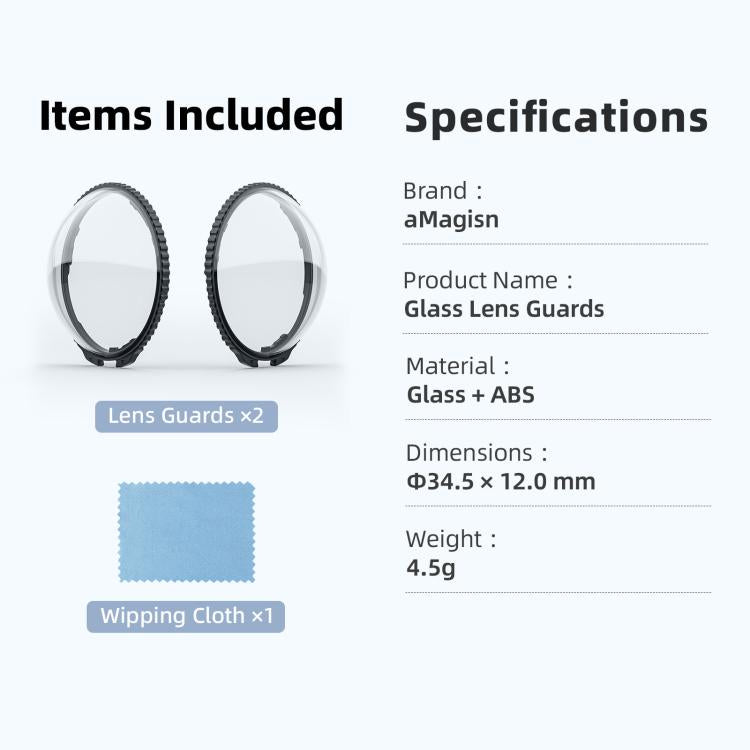 Protector de lente aMagisn desmontable antiarañazos para cámara Insta360 X5, Standard Edition