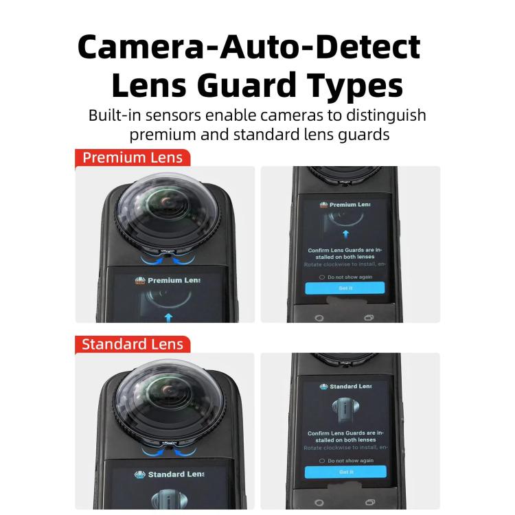 Protector de lente aMagisn desmontable antiarañazos para cámara Insta360 X5, Standard Edition