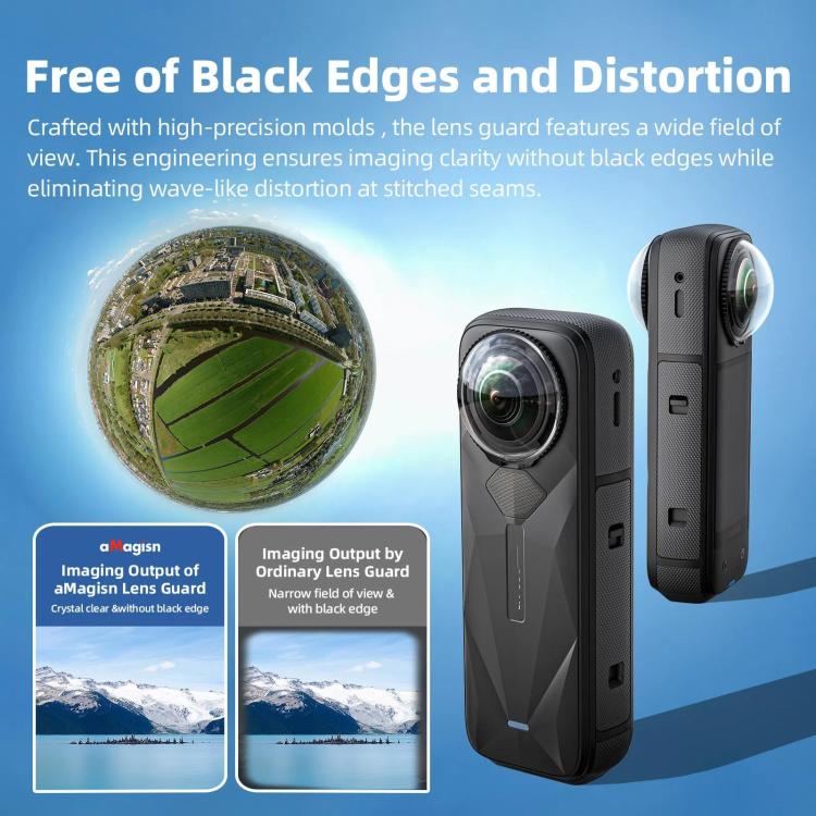Protector de lente aMagisn desmontable antiarañazos para cámara Insta360 X5, Standard Edition