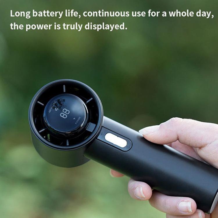 Ventilador portátil de alta velocidad de 100 velocidades y 1200 mAh, sin aspas, con pantalla digital y diseño compacto., 1200mAh
