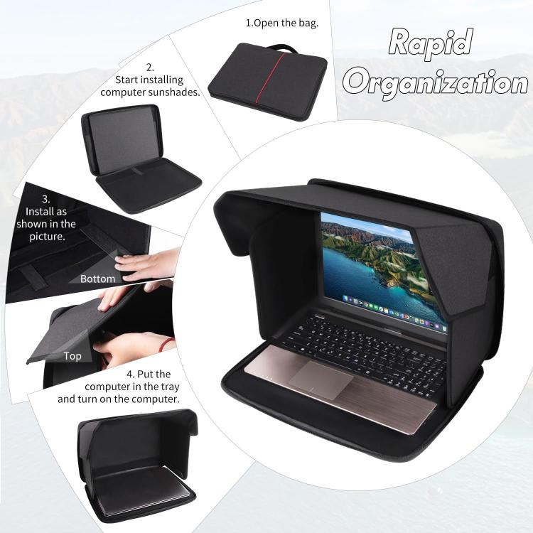 Funda parasol plegable antirreflejos para portátil de 16 pulgadas, ideal para uso en exteriores., 16 inch