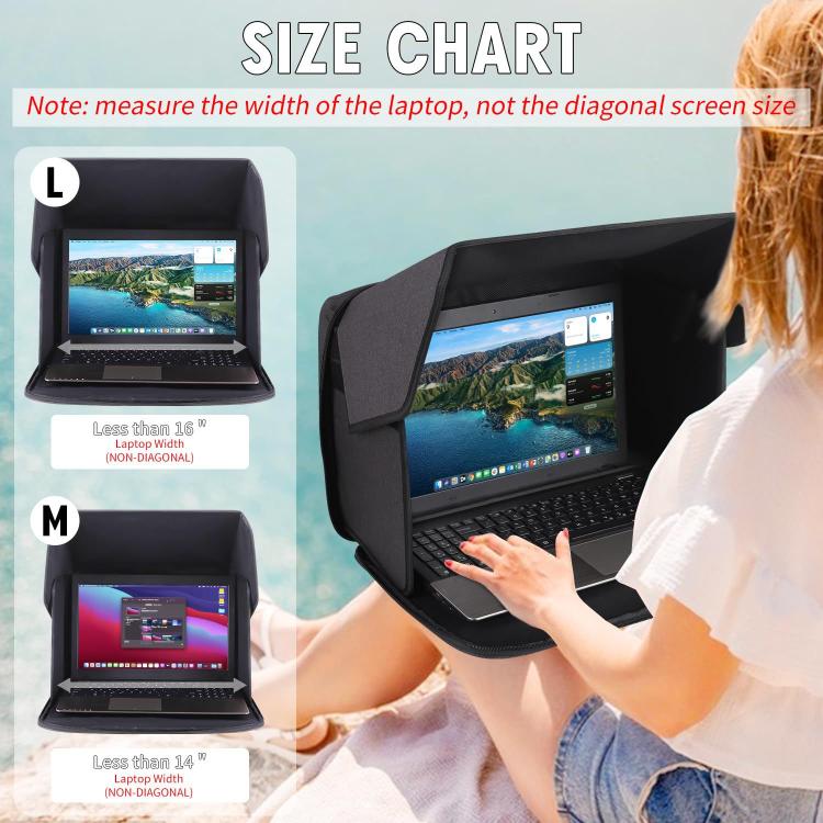 Funda parasol plegable antirreflejos para portátil de 16 pulgadas, ideal para uso en exteriores., 16 inch