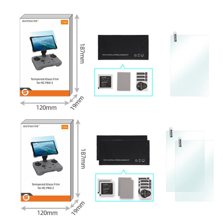 Protector de pantalla de vidrio templado a prueba de explosiones para DJI RC PRO 2 / Mavic 4 Pro, Sunnylife BHM01, Sunnylife BHM02 2pcs