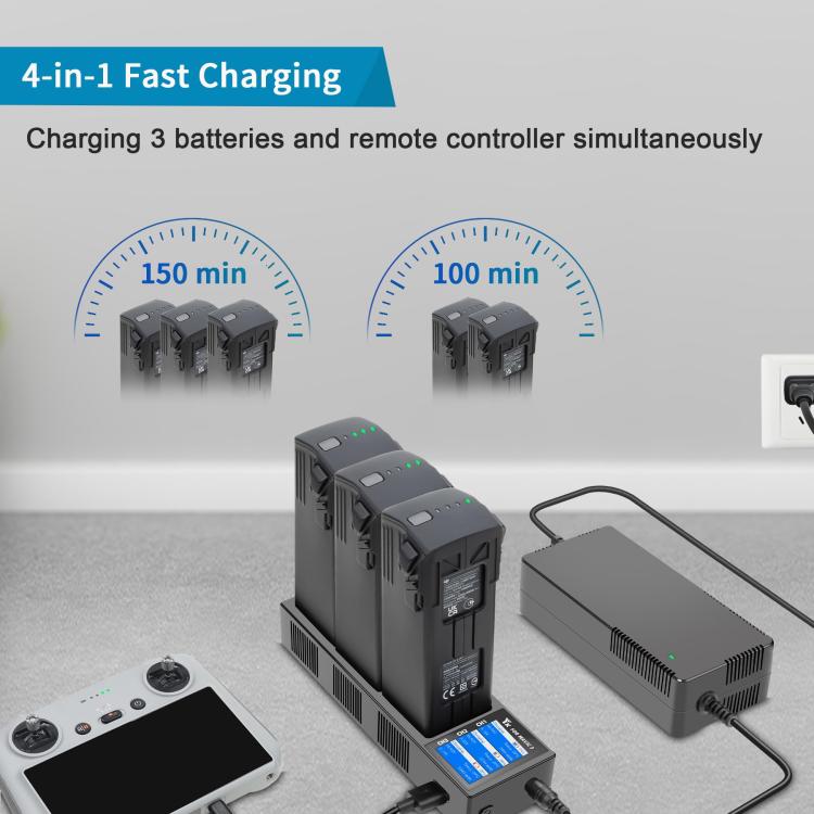 Cargador/descargador de batería 3 en 1 para DJI Mavic 3 Pro / Mavic 3 YX, estación de carga inteligente con pantalla a color., US Plug, AU Plug, EU Plug, UK Plug