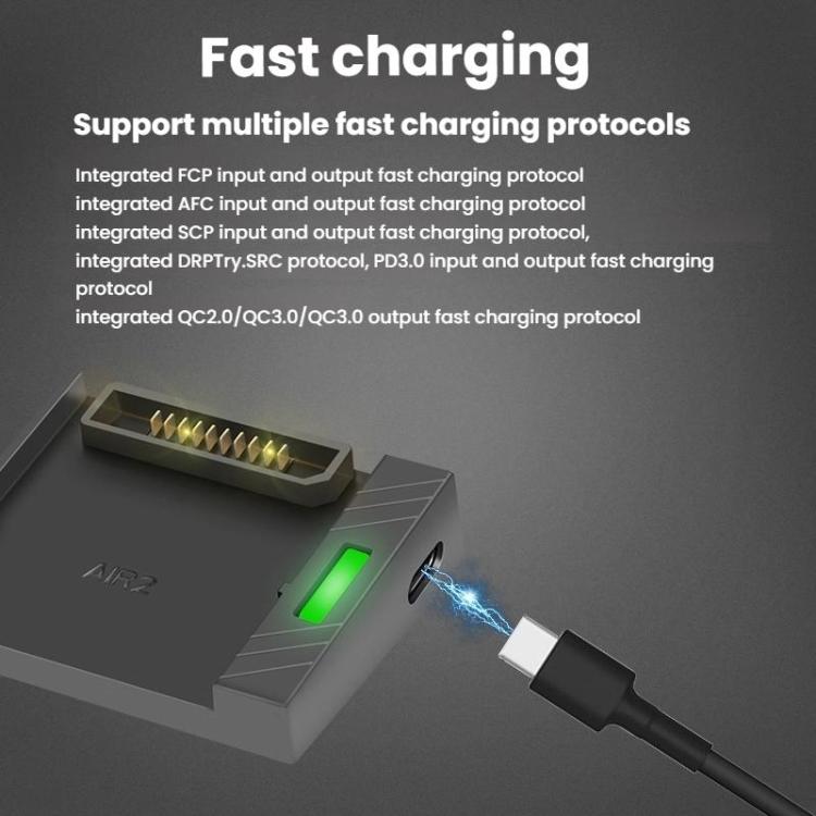 Cargador de batería para DJI Air 2/Air 2S con carga rápida QC3.0 y PD, compatible con carga automática inteligente., Fast Charge