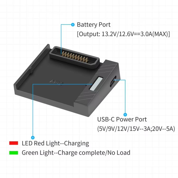 Cargador de batería para DJI Air 2/Air 2S con carga rápida QC3.0 y PD, compatible con carga automática inteligente., Fast Charge