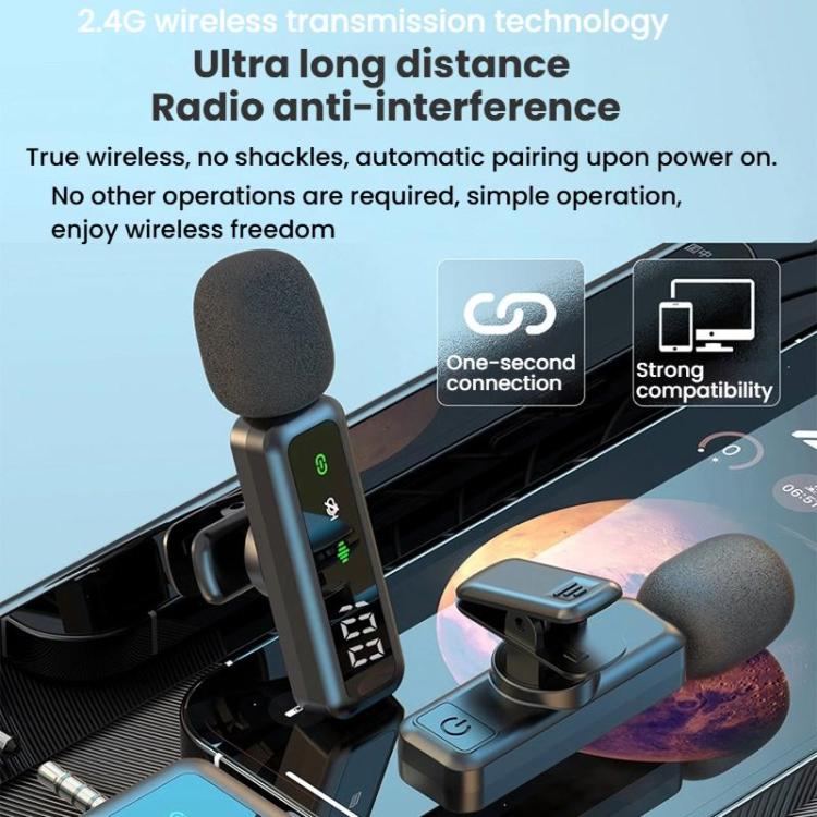 Micrófono de solapa inalámbrico digital mini para teléfono móvil con reducción de ruido para grabación de vídeo en directo, H68 3 In 1 Single Mic, H68 3 In 1 Dual Mic, H67 Type-C Single Mic, H67 Type-C Dual Mic, H67 8 Pin Single Mic, H67 8 Pin Dual Mic