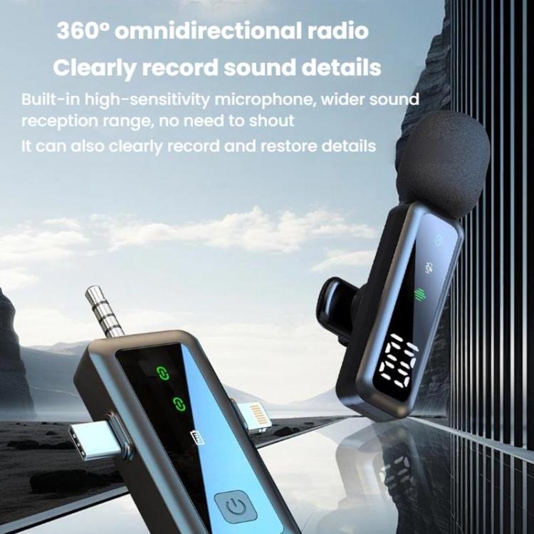 Micrófono de solapa inalámbrico digital mini para teléfono móvil con reducción de ruido para grabación de vídeo en directo, H68 3 In 1 Single Mic, H68 3 In 1 Dual Mic, H67 Type-C Single Mic, H67 Type-C Dual Mic, H67 8 Pin Single Mic, H67 8 Pin Dual Mic