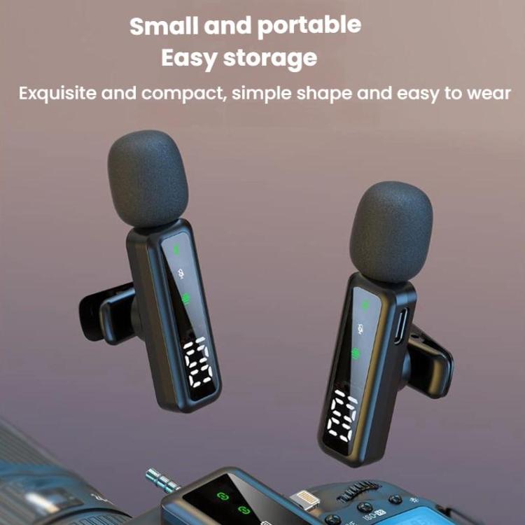 Micrófono de solapa inalámbrico digital mini para teléfono móvil con reducción de ruido para grabación de vídeo en directo, H68 3 In 1 Single Mic, H68 3 In 1 Dual Mic, H67 Type-C Single Mic, H67 Type-C Dual Mic, H67 8 Pin Single Mic, H67 8 Pin Dual Mic