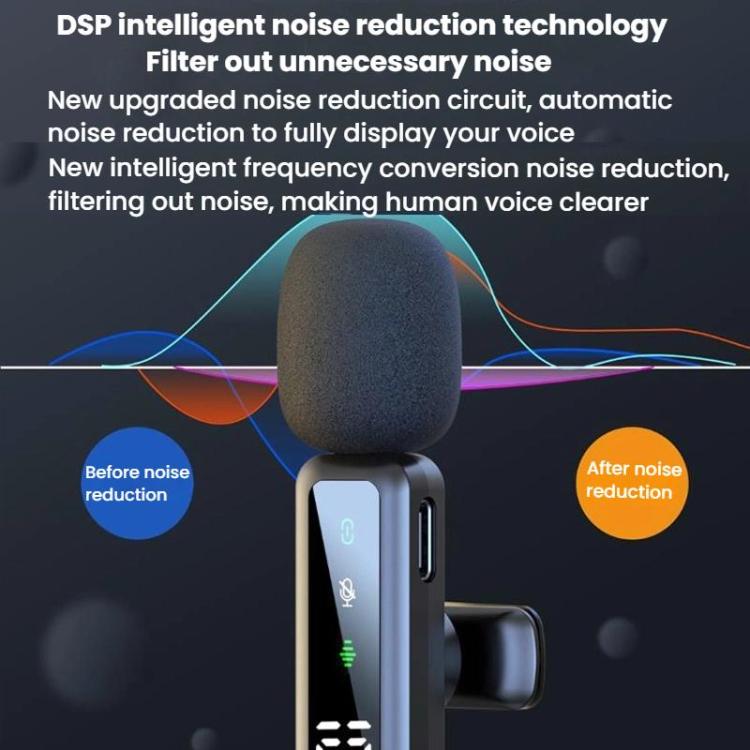 Micrófono de solapa inalámbrico digital mini para teléfono móvil con reducción de ruido para grabación de vídeo en directo, H68 3 In 1 Single Mic, H68 3 In 1 Dual Mic, H67 Type-C Single Mic, H67 Type-C Dual Mic, H67 8 Pin Single Mic, H67 8 Pin Dual Mic