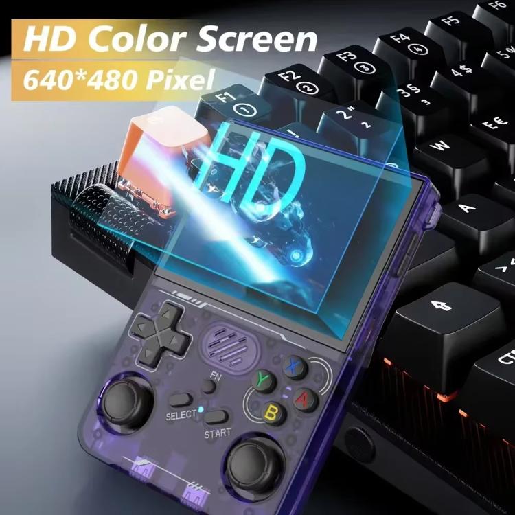 Consola de juegos portátil R36XX con WiFi de doble banda, pantalla IPS HD Mipi de 3,5 pulgadas y sistema operativo Linux de código abierto., 64G, 128G