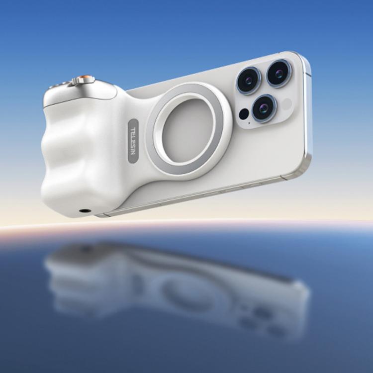 Empuñadura magnética para cámara TELESIN P1-MP-10 con control remoto Bluetooth y mango para teléfono móvil., P1-MP-10 White, P1-MP-10 Black
