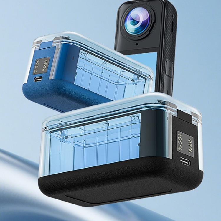 Cargador rápido Insta360 X5 con pantalla digital y estuche de carga doble con compartimento para la batería, For Insta360 X5