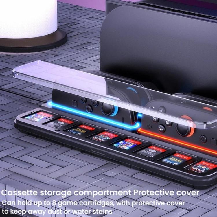 Base de carga ultradelgada para mando de Nintendo Switch 2 con almacenamiento para 8 tarjetas de juego., UT01 Charging Dock
