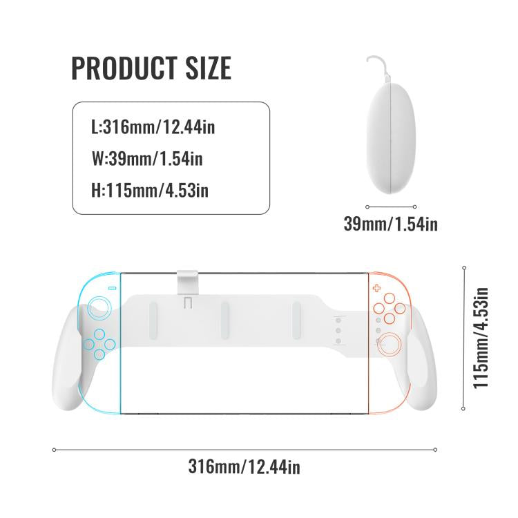 Mango ergonómico antideslizante con agarre antideslizante para Nintendo Switch 2 / Switch / Switch OLED, JYS-NS2297 Black, JYS-NS2297 White