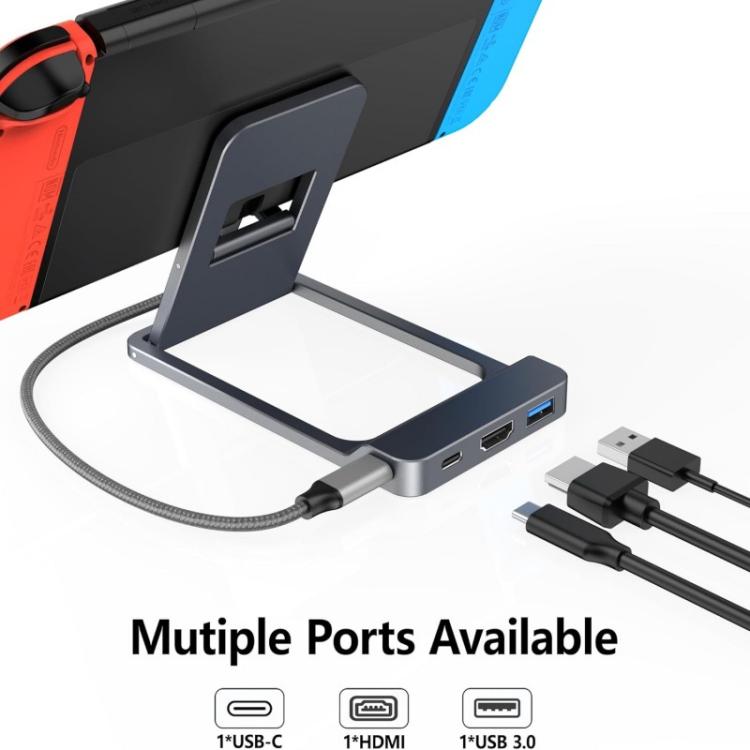 Base convertidora de vídeo HD 3 en 1 para consola de juegos Nintendo Switch / Switch 2 / Switch OLED, base de expansión para duplicación de pantalla de TV., Expansion Dock