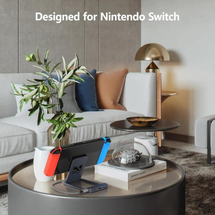Base convertidora de vídeo HD 3 en 1 para consola de juegos Nintendo Switch / Switch 2 / Switch OLED, base de expansión para duplicación de pantalla de TV., Expansion Dock