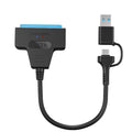 Cable adaptador USB 3.0/USB-C a SATA de 22 pines para discos duros/SSD de portátiles de 2,5 pulgadas, 25cm