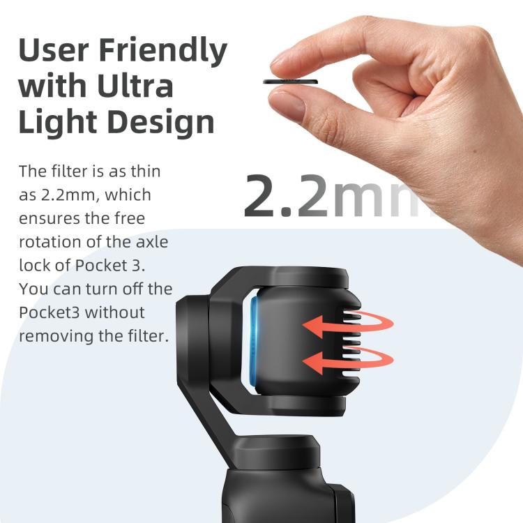 Filtros magnéticos ajustables aMagisn para lentes de cámara DJI Osmo Pocket 3, CPL, ND 1 To 5 Gear, ND 6 To 10 Gear, Mist 1/4, ND4/16/64/256, ND1000