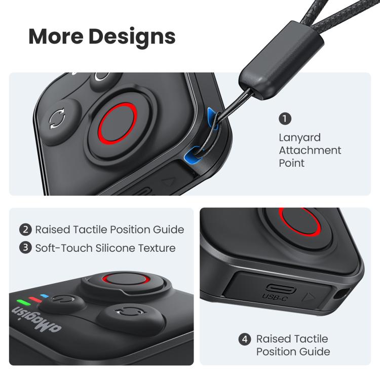 Control remoto inalámbrico Bluetooth aMagisn para cámaras Insta360, GoPro Hero y teléfonos inteligentes - Alcance de 50 m, AM22