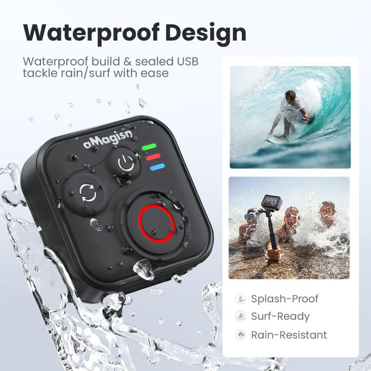 Control remoto inalámbrico Bluetooth aMagisn para cámaras Insta360, GoPro Hero y teléfonos inteligentes - Alcance de 50 m, AM22