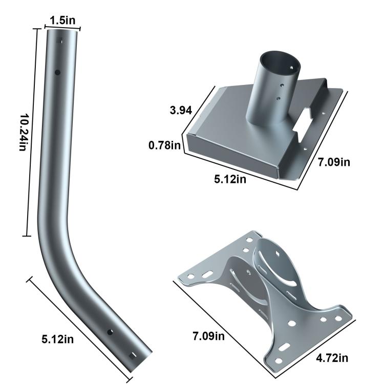 Para el juego base de soporte Starlink Gen 3 / V4, Curved Pole, Straight Pole