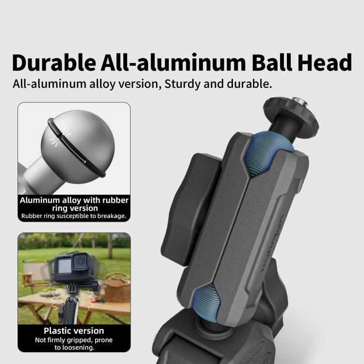 Base adhesiva con abrazadera de brazo metálico aMagisn y rótula de 1/4 de pulgada para cámaras Insta360, DJI y GoPro., Adhesive Base