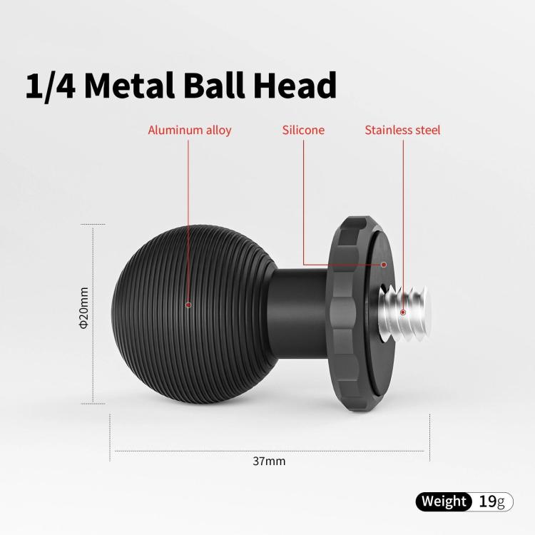 Base adhesiva con abrazadera de brazo metálico aMagisn y rótula de 1/4 de pulgada para cámaras Insta360, DJI y GoPro., Adhesive Base