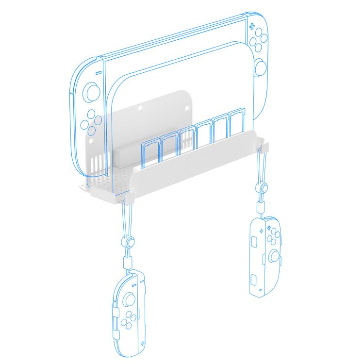 Soporte de pared para Nintendo Switch 2/Switch/Switch OLED y Joy-Con con almacenamiento para tarjetas de juego.