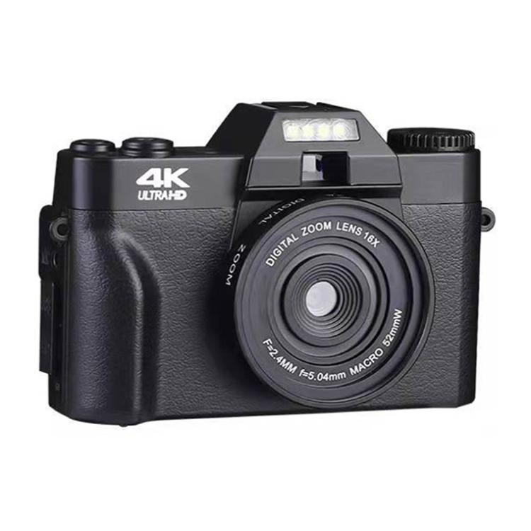 Cámara sin espejo retro R10 4K HD de 75 MP con zoom 16x, WiFi y pantalla abatible de 3 pulgadas., R10 64G Card & Lens Version