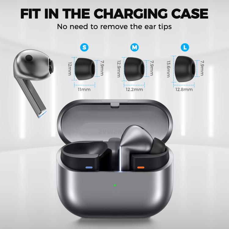Tapones para los oídos AhaStyle WG168 de espuma viscoelástica antideslizantes y antipérdida para Samsung Galaxy Buds3 Pro, S+M+L, L, M, S