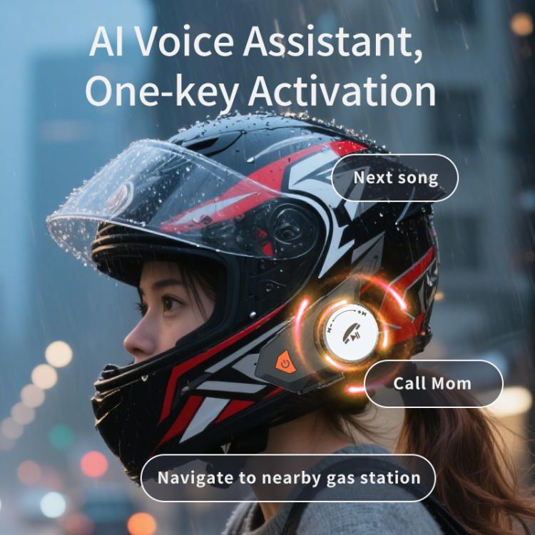 Auriculares Bluetooth para casco de motocicleta M9, resistentes al agua IPX6, respuesta automática y sonido HD para intercomunicadores de motociclistas, entregas y grupos., M9