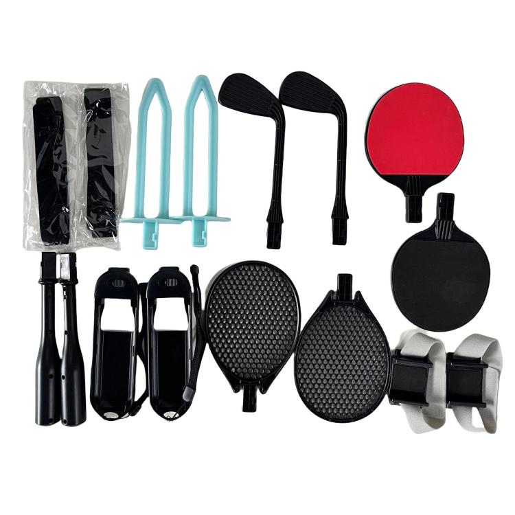 Kit deportivo KJH 16 en 1 para Nintendo Switch 2 Joy-Con con empuñaduras desmontables, raqueta de tenis, palo de golf y bate de béisbol.