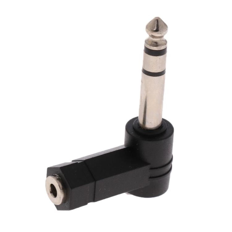 Adaptador de audio de 90 grados para auriculares y micrófono, de 6,35 mm a 3,5 mm, 6.35mm To 3.5mm