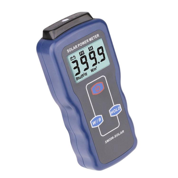 Medidor de radiación solar con pantalla LCD