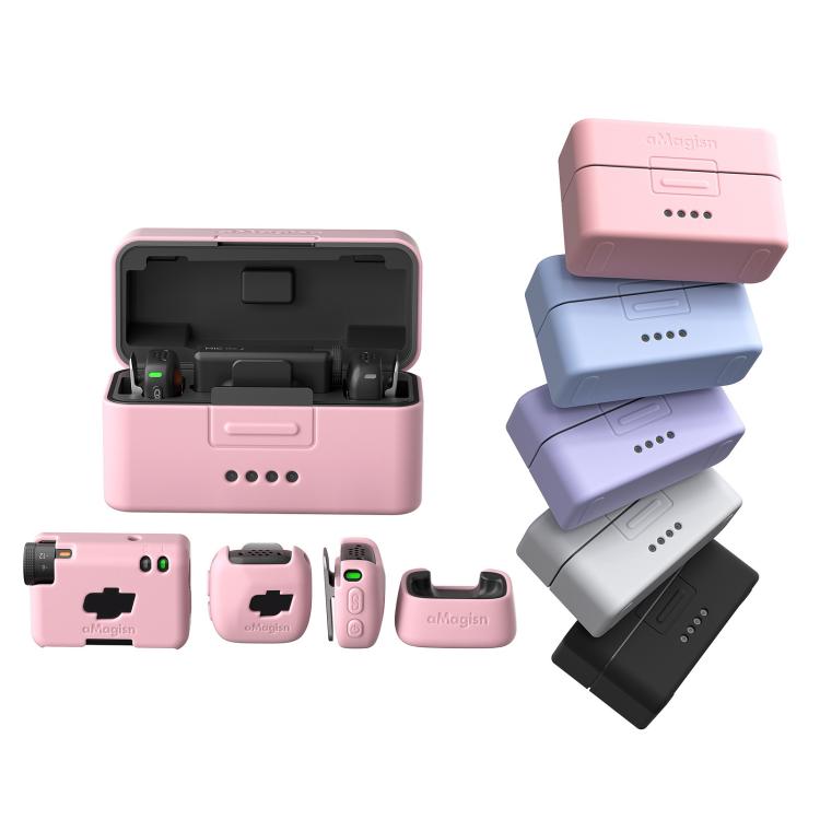 Funda protectora de silicona aMagisn MP01 para DJI Mic Mini, 3 In 1 Black, 3 In 1 Gray, 3 In 1 Pink, 3 In 1 Purple, 3 In 1 Blue, 4 In 1 Black, 4 In 1 Gray, 4 In 1 Pink, 4 In 1 Purple, 4 In 1 Blue