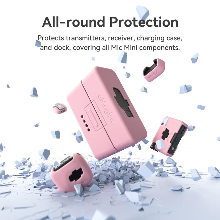 Funda protectora de silicona aMagisn MP01 para DJI Mic Mini, 3 In 1 Black, 3 In 1 Gray, 3 In 1 Pink, 3 In 1 Purple, 3 In 1 Blue, 4 In 1 Black, 4 In 1 Gray, 4 In 1 Pink, 4 In 1 Purple, 4 In 1 Blue