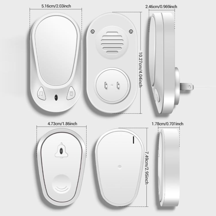 Timbre inalámbrico con control remoto electrónico inteligente ANENG Home, resistente al agua y al agua, One Press One Ring, One Press Two Rings, Two Presses One Ring
