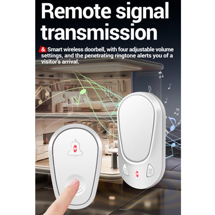 Timbre inalámbrico con control remoto electrónico inteligente ANENG Home, resistente al agua y al agua, One Press One Ring, One Press Two Rings, Two Presses One Ring